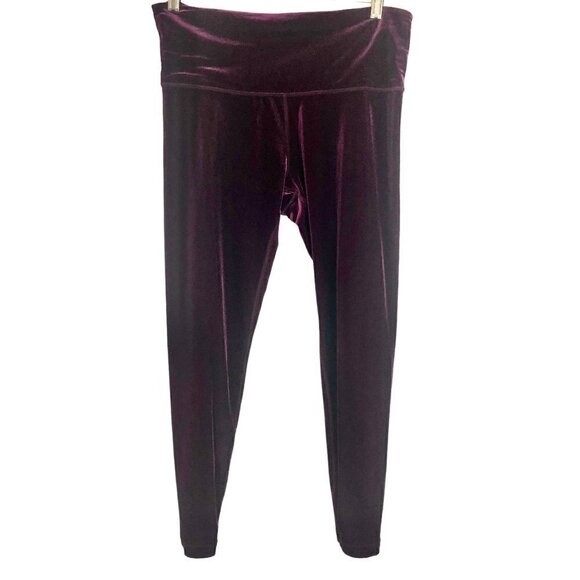 Athleta Pants - Athleta Elation Purple Velour Velvet Tight Leggings Size Medium
